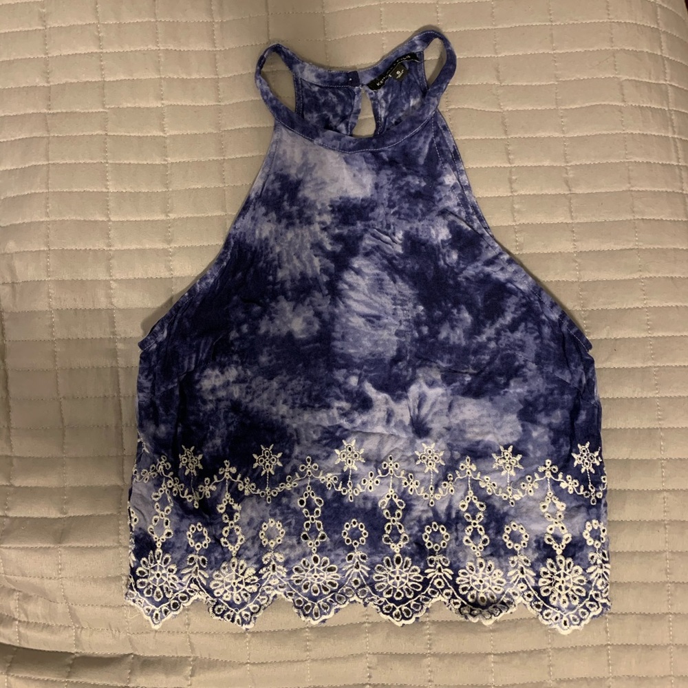 Kendall & Kylie blue tie dye tank